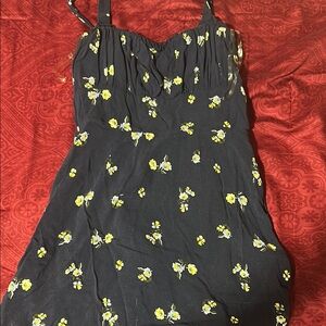Trixxi Black and Yellow Spaghetti Strap Sundress